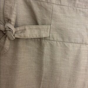 Anthropologie Elevenses Beige Cotton Wide Leg Pants